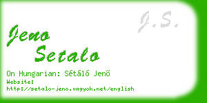 jeno setalo business card