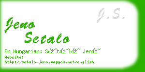 jeno setalo business card